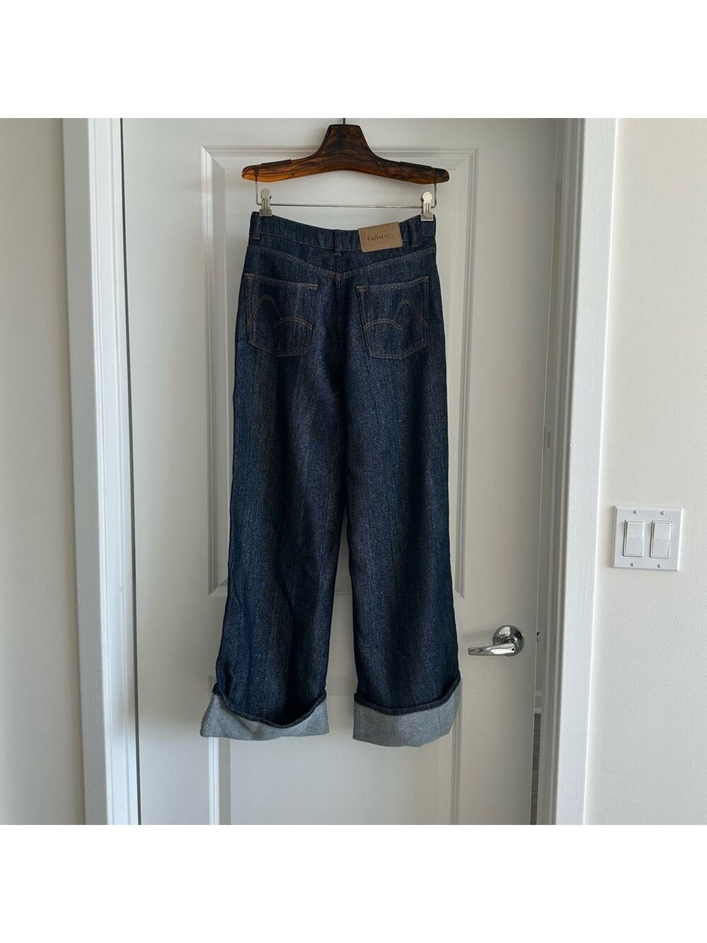 Farm Rio DENIM SHINE WIDE LEG PANTS - Picture 11 of 12